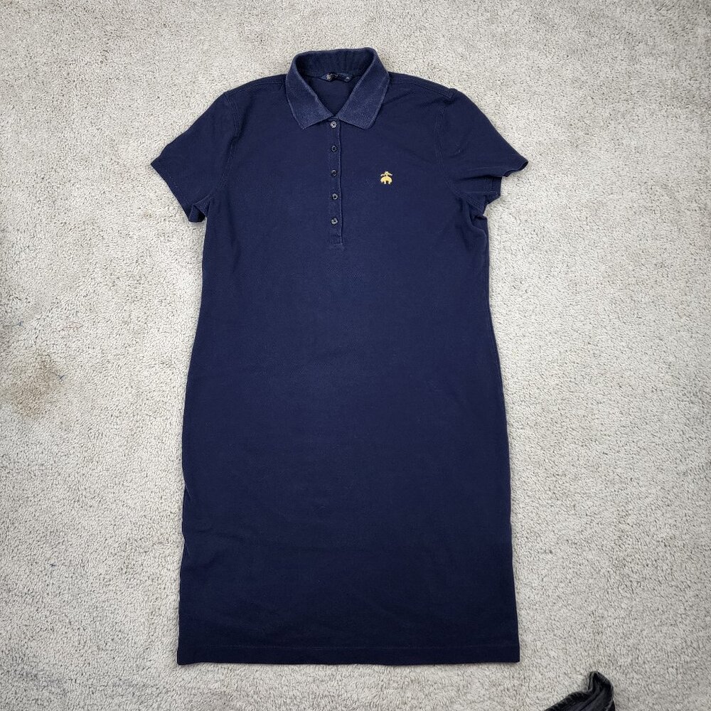 Brooks Brothers Polo Dress Women’s Size Large L Navy Blue Cotton Casual USA